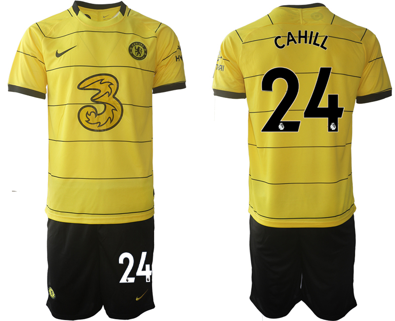 Men 2021-2022 Club Chelsea away yellow #24 Soccer Jersey